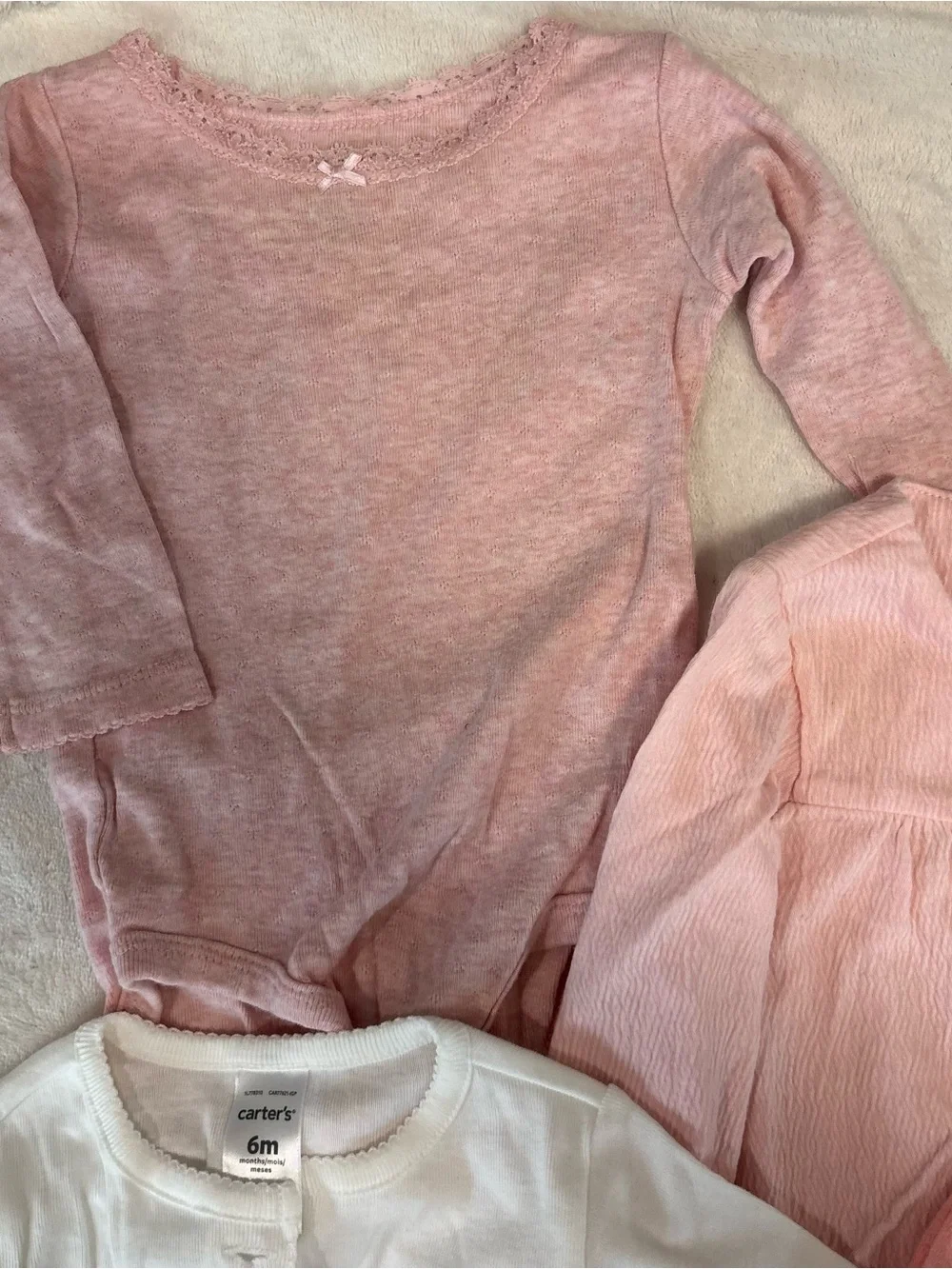 Carters 6 month baby girl bundle pants long sleeve cardigan